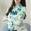 Women Flower Printed Long Sleeved Shirt