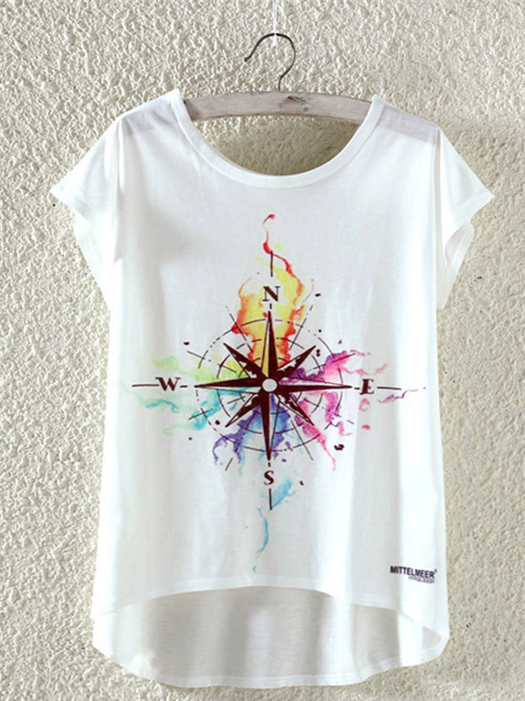 Women Printed Loose Shape Small Sleeve T-Shirt