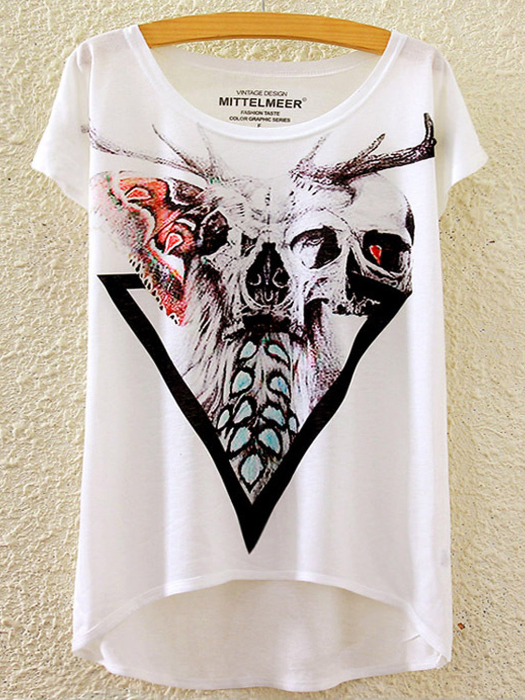 Women Irregular Short Sleeve Casual T-Shirt