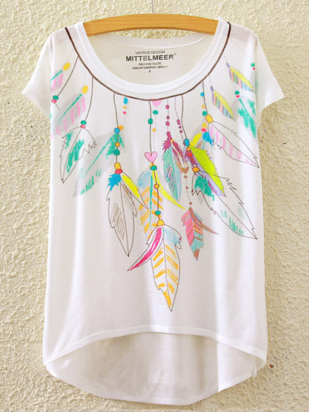 Women Beautiful Loose Irregular Hem T-Shirt