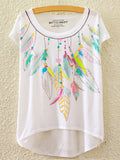 Women Beautiful Loose Irregular Hem T-Shirt