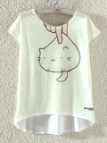 Women High Low Hem Comfortable Fashion T-Shirt