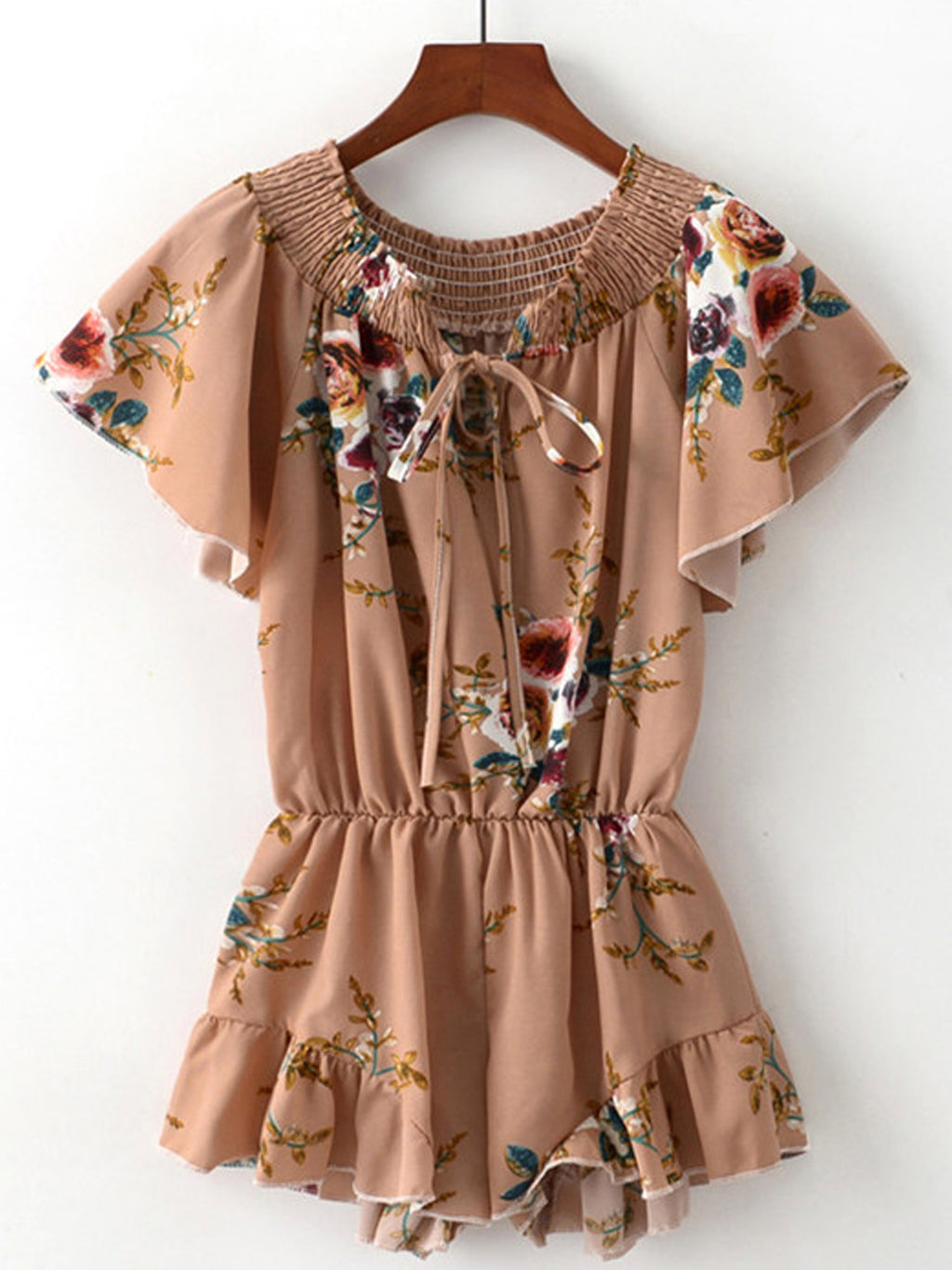 Women Elasticated Round Neck Ruffled Top