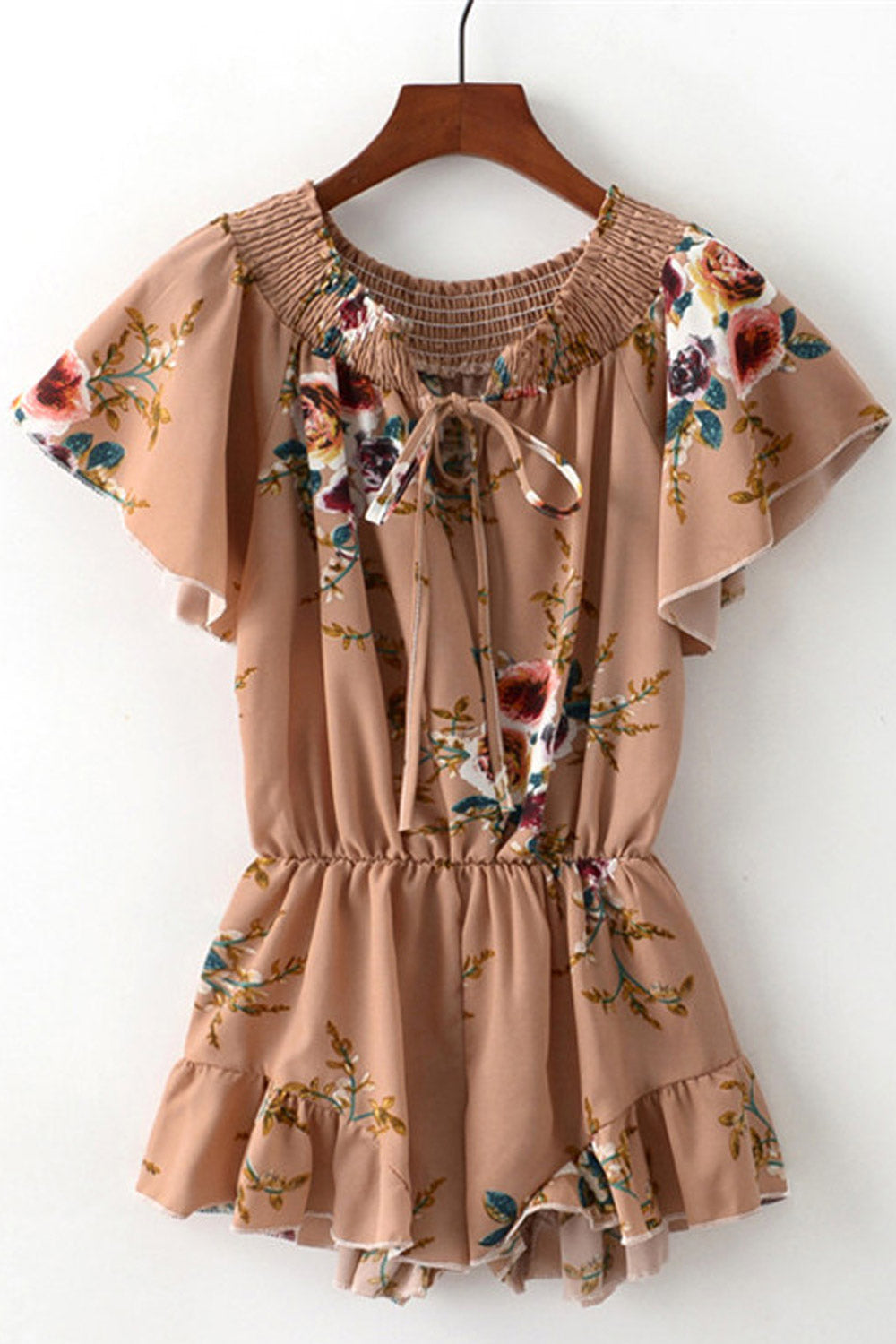 Women Elasticated Round Neck Ruffled Top