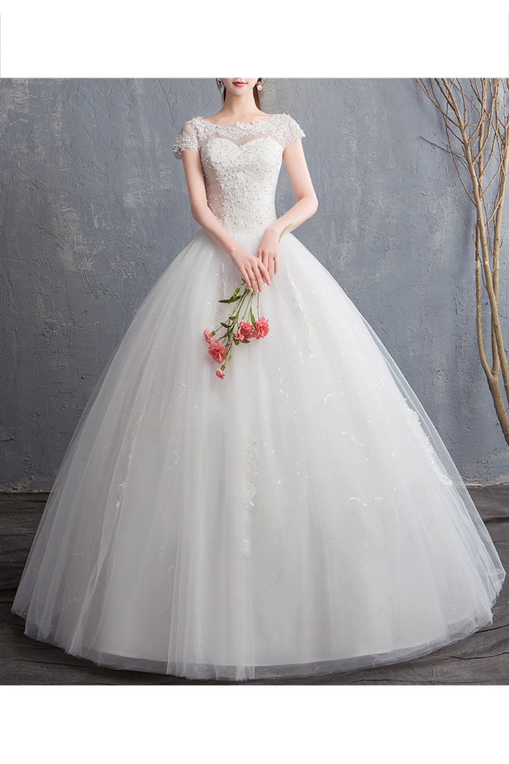 Women Short Sleeve Convenient Loose Gown Skirt Wedding Dress