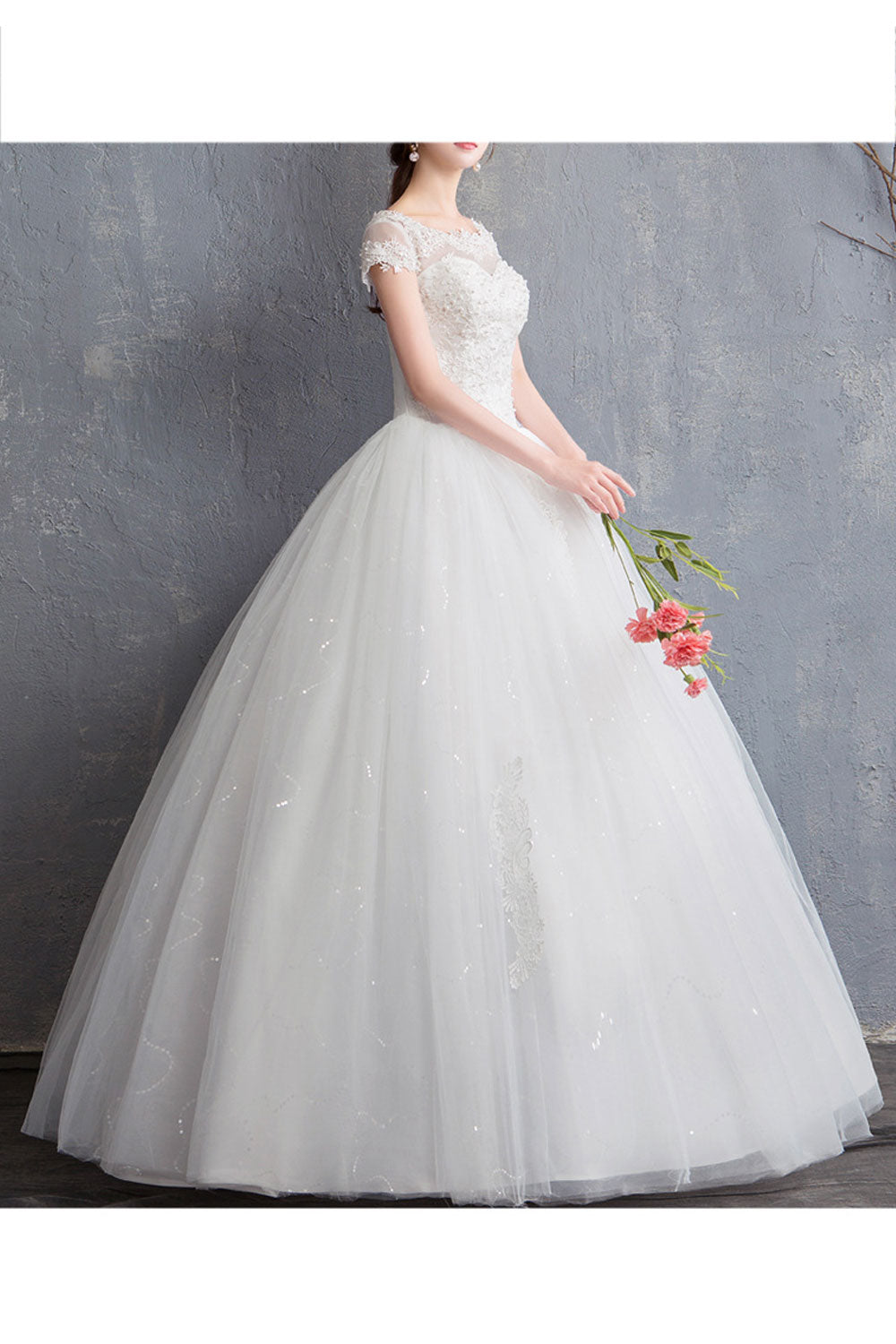 Women Short Sleeve Convenient Loose Gown Skirt Wedding Dress