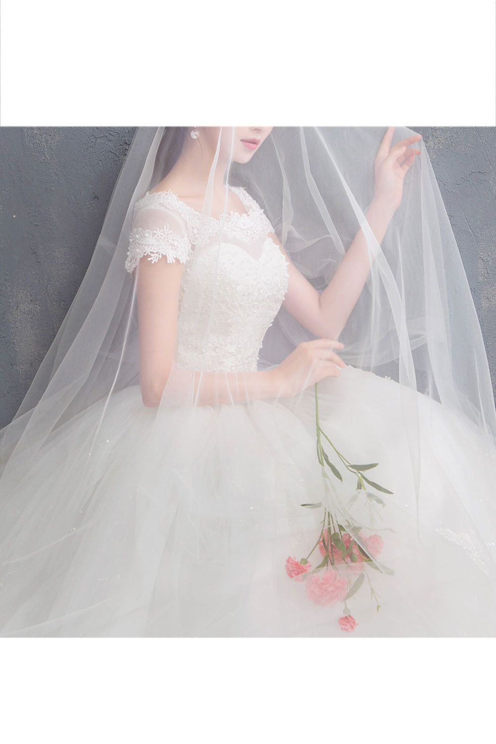 Women Short Sleeve Convenient Loose Gown Skirt Wedding Dress