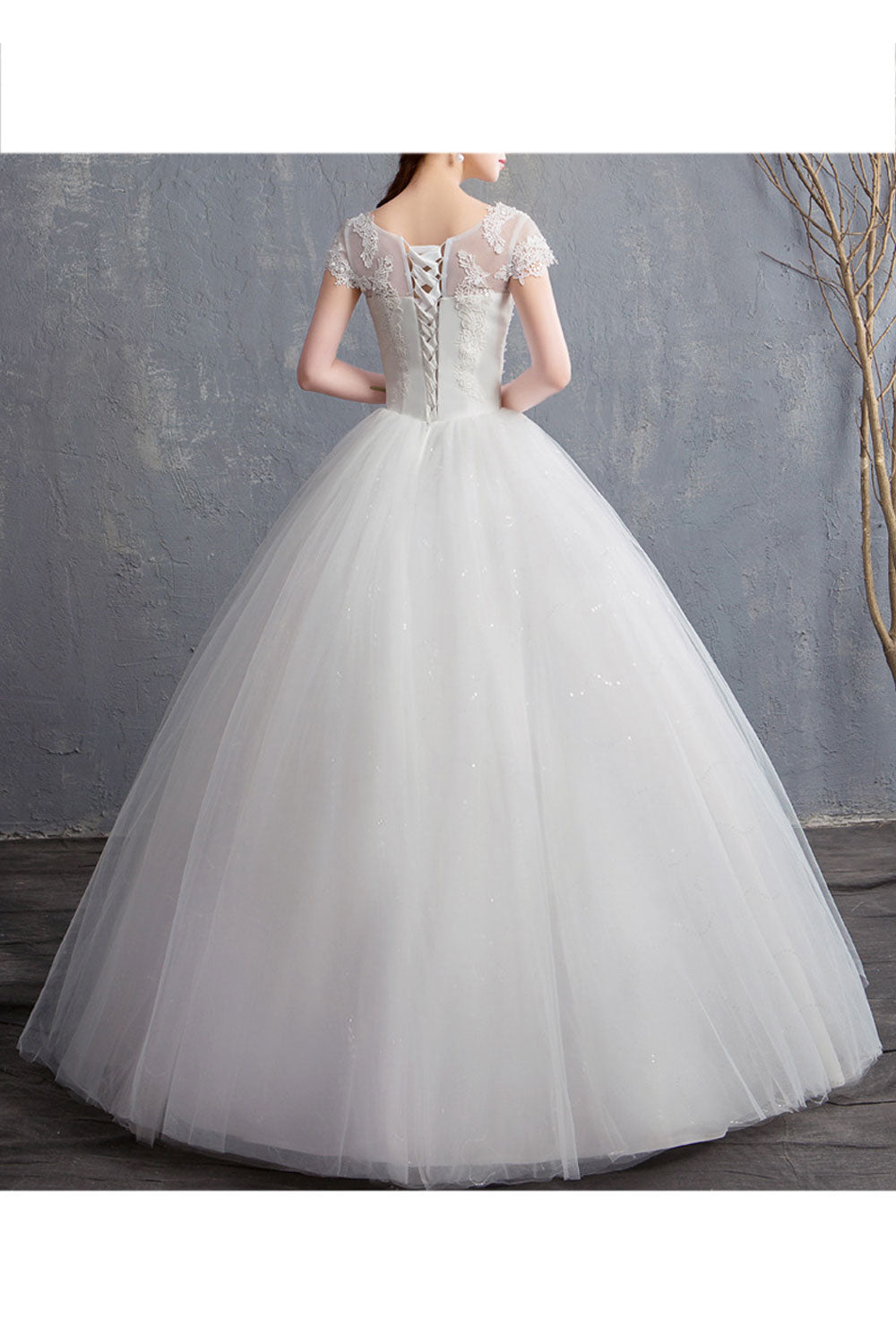 Women Short Sleeve Convenient Loose Gown Skirt Wedding Dress