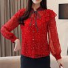 Women Printed High Neck Stylish Chiffon Shirt