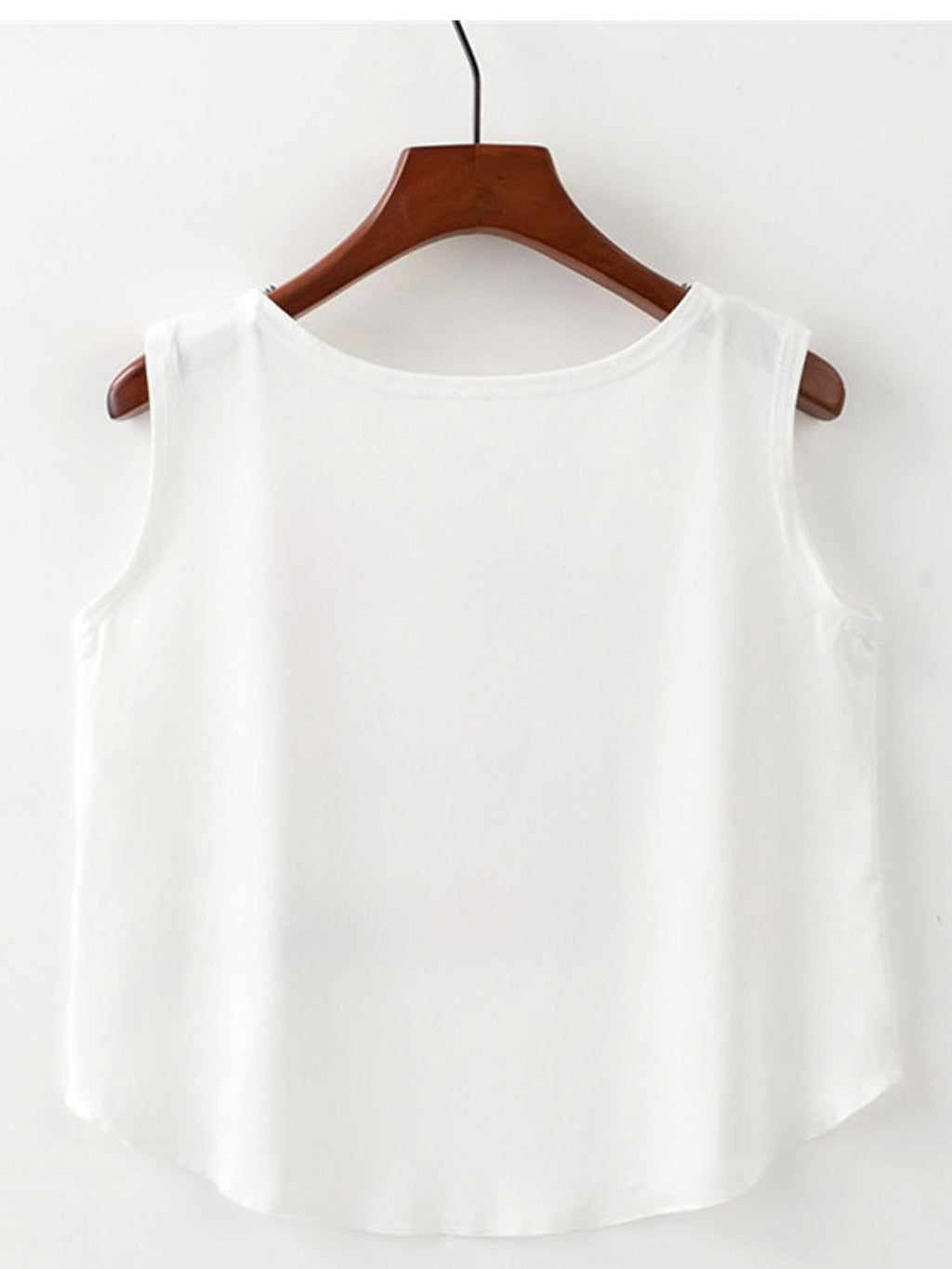 Women Wine Glass Irregular Hem Loose Top