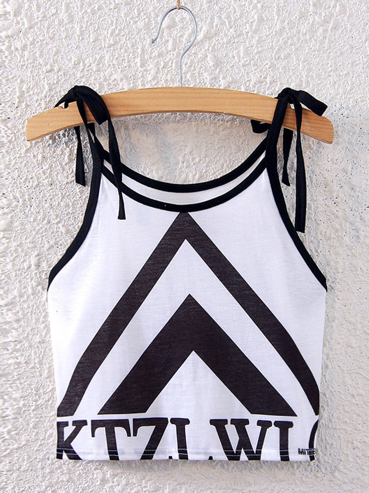 Women Tie Strap Printed Loose Summer Top