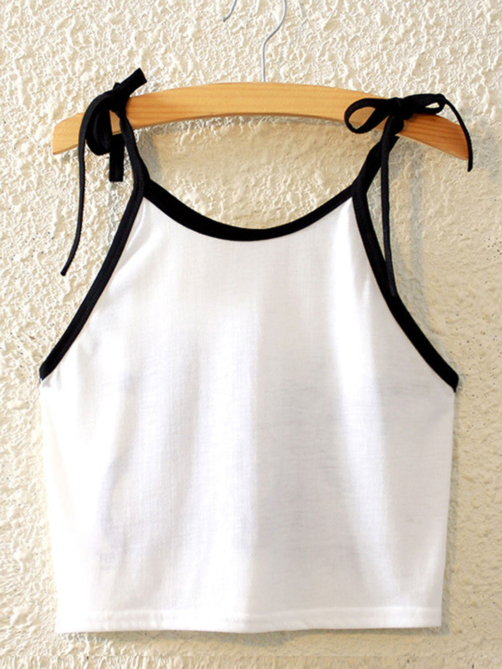 Women Letter Printed Tie Strap Short Top