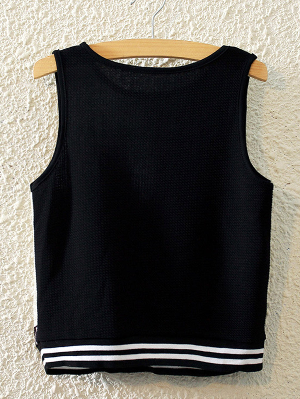 Women Elastic Hem Printed Sleeveless Casual Top