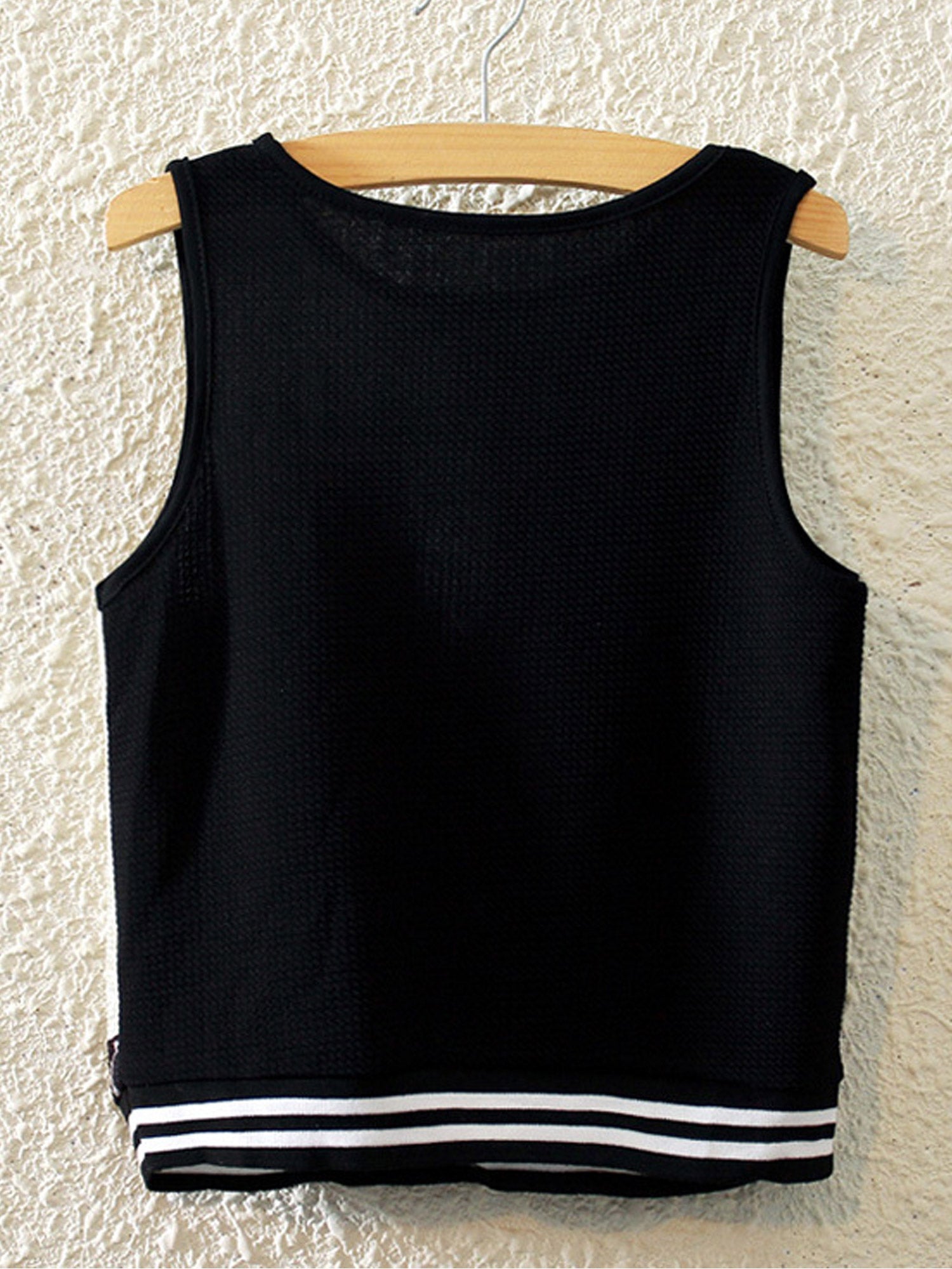 Women Elastic Hem Printed Sleeveless Casual Top