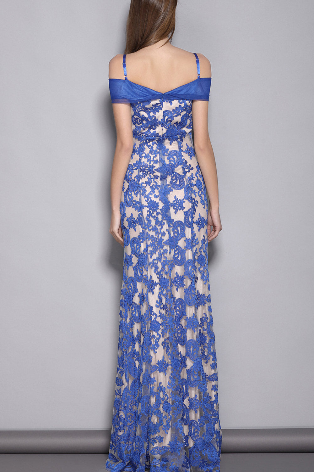 Women Embroidered Lace Strap Shoulder Party Dress