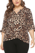 Women Tie Knot Leopard Printed Summer Top