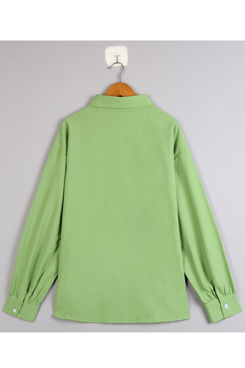 Women Collar Neck Solid Pattern Long Sleeve Soft Casual Shirt