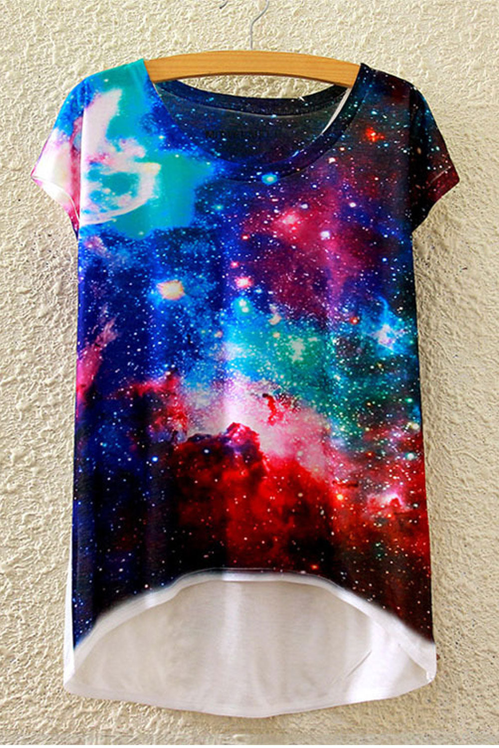 Women Casual Starry Prined Irregular T-Shirt