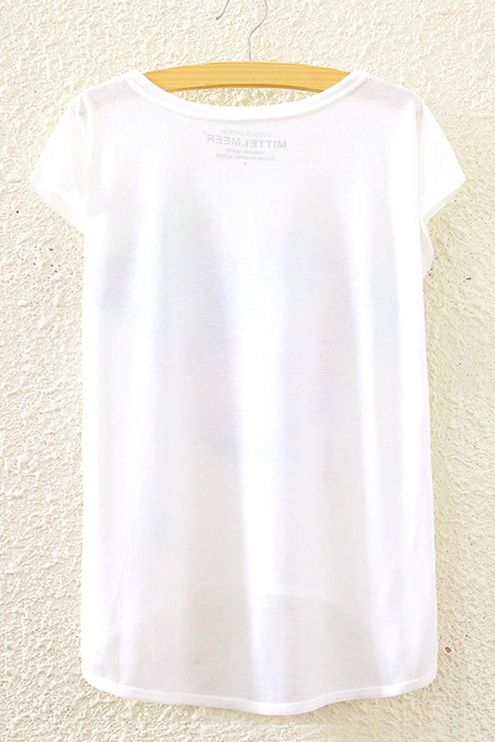 Women Casual Starry Prined Irregular T-Shirt
