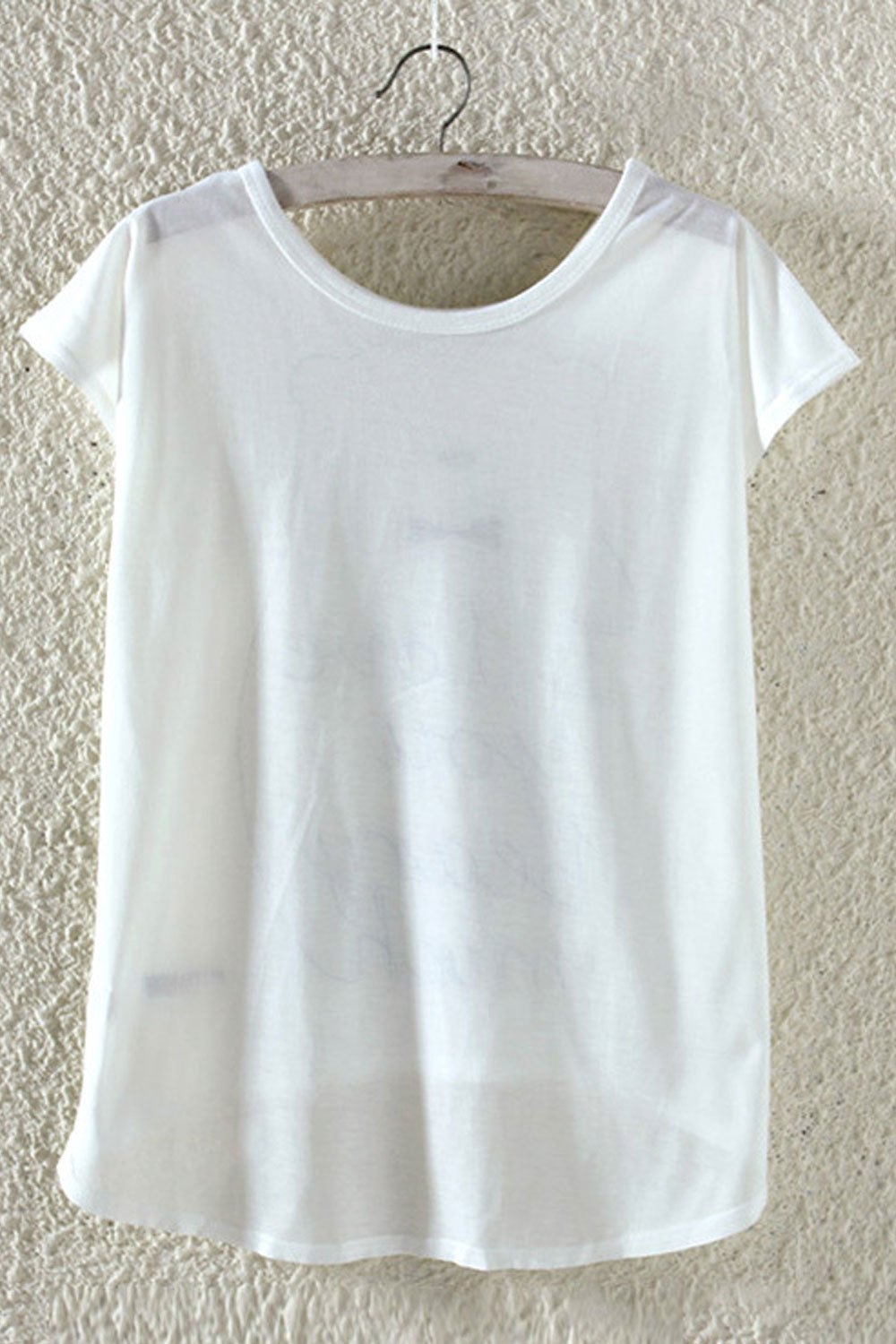 Women Flower Printed Irregular Summer T-Shirt
