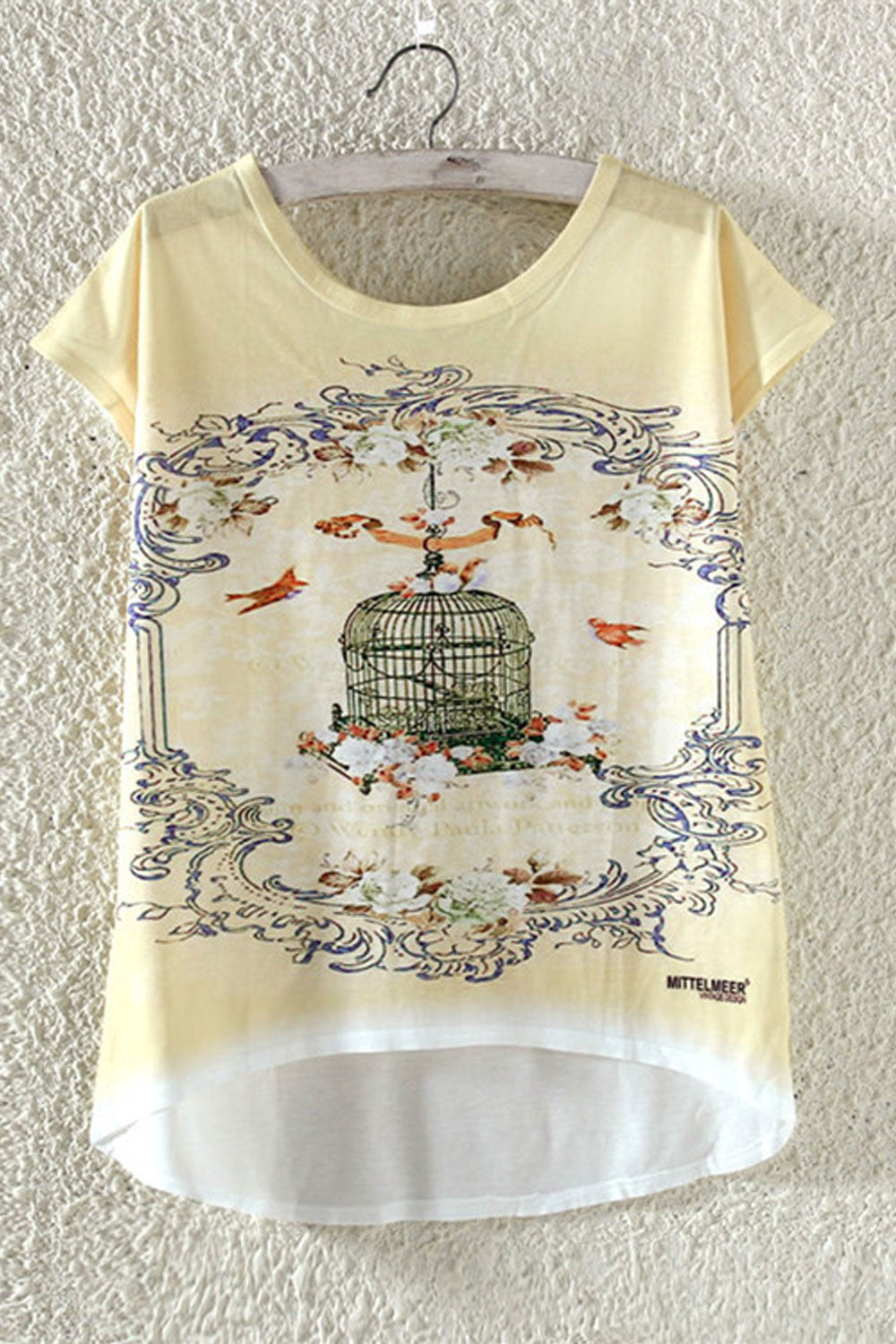Women Summer Cage Printed Loose T-Shirt