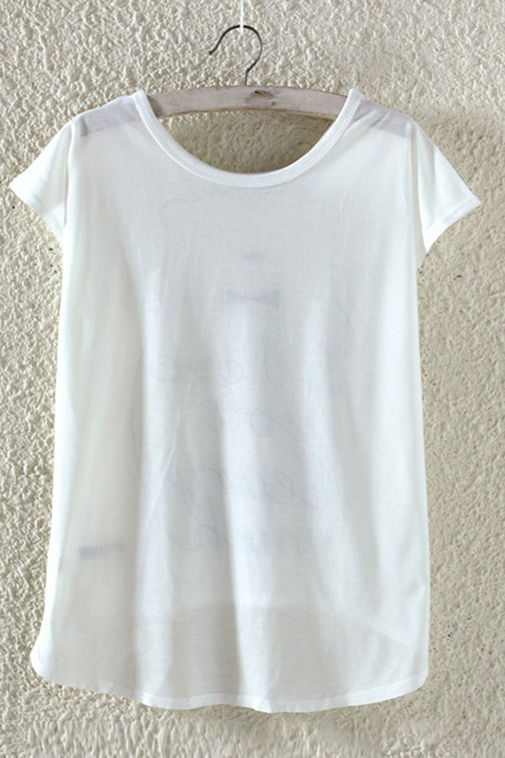 Women Summer Cage Printed Loose T-Shirt