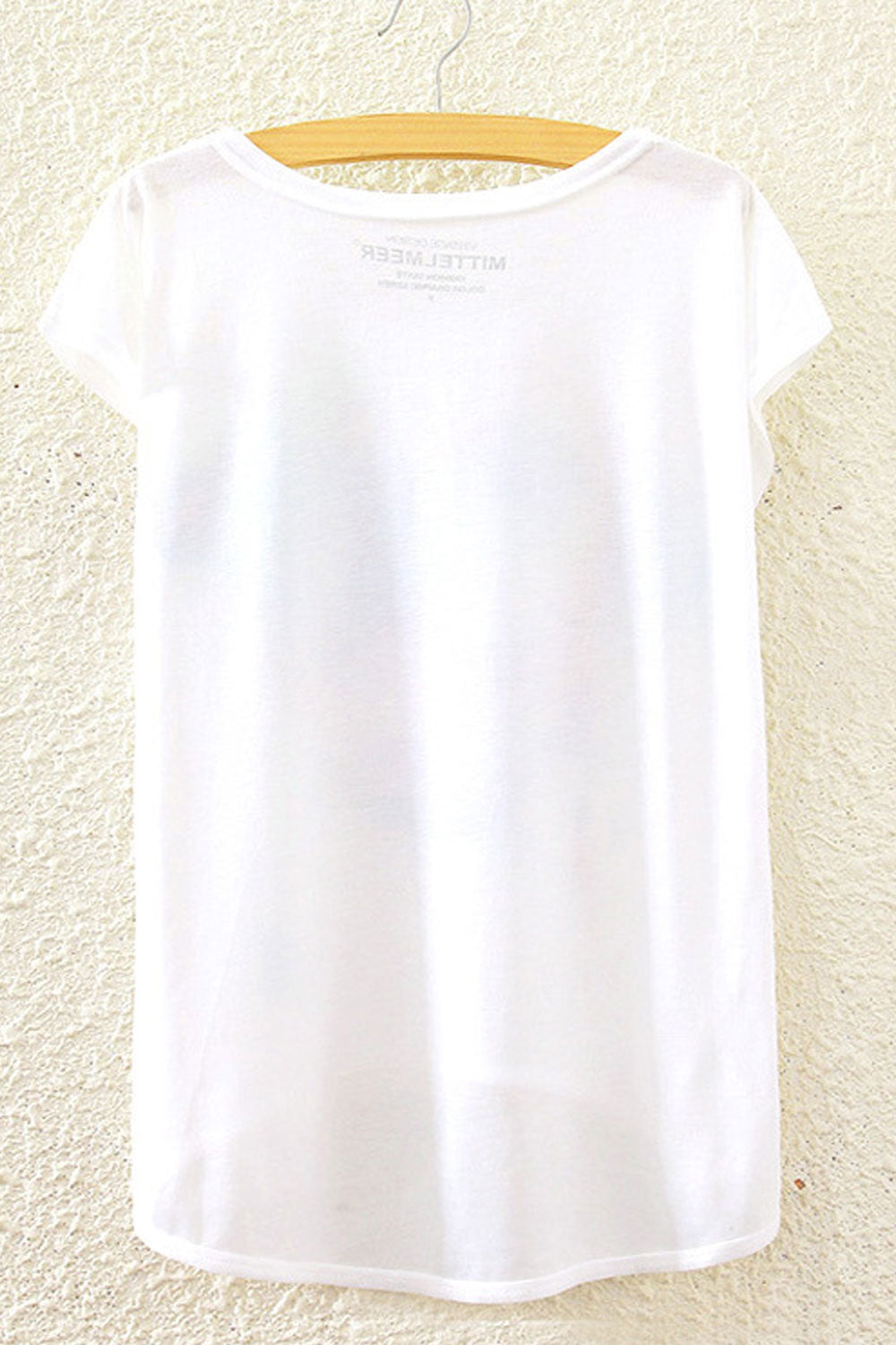 Women Irregular Cat Printed Summer T-Shirt