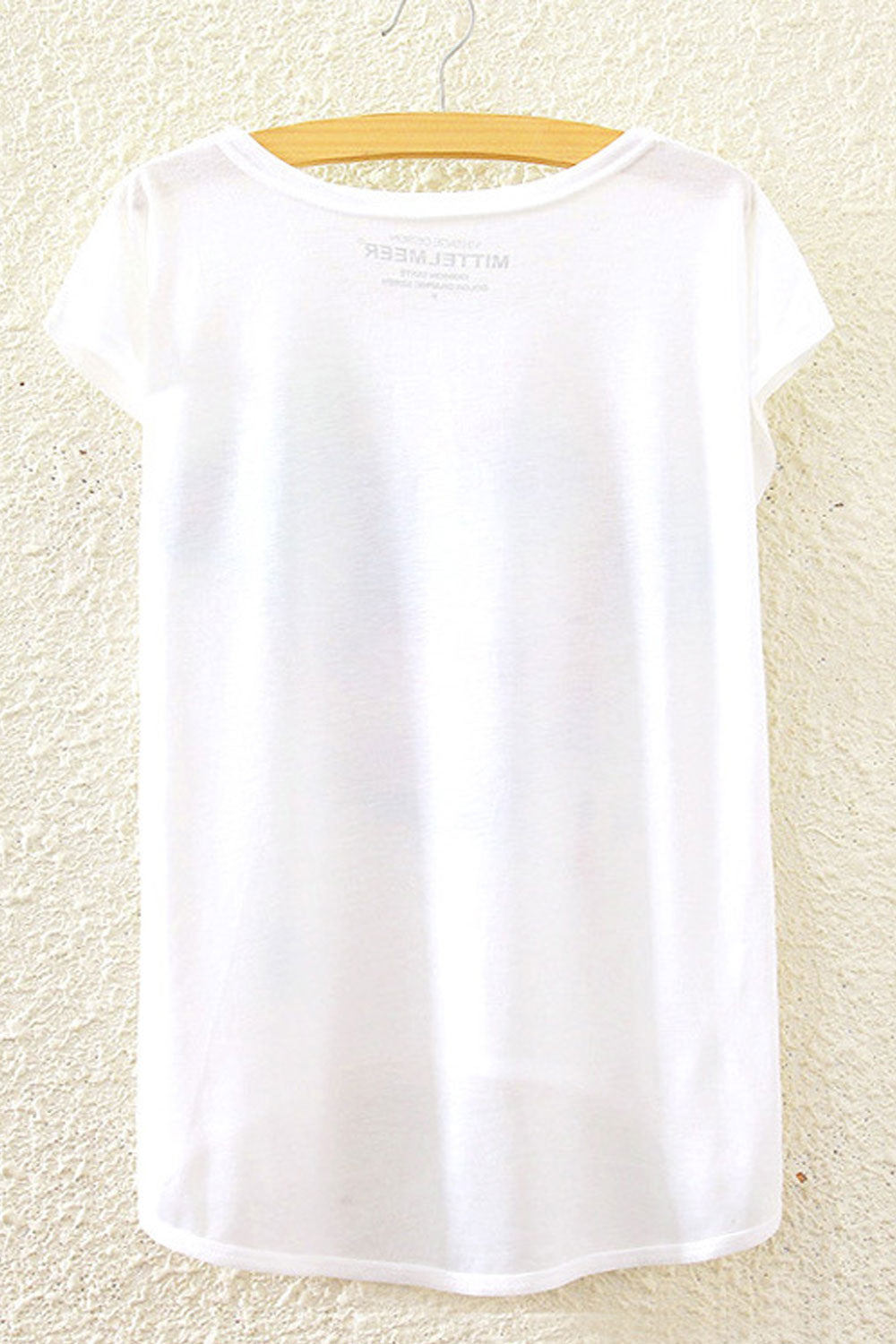 Women Tower Printed Casual Irregular T-Shirt