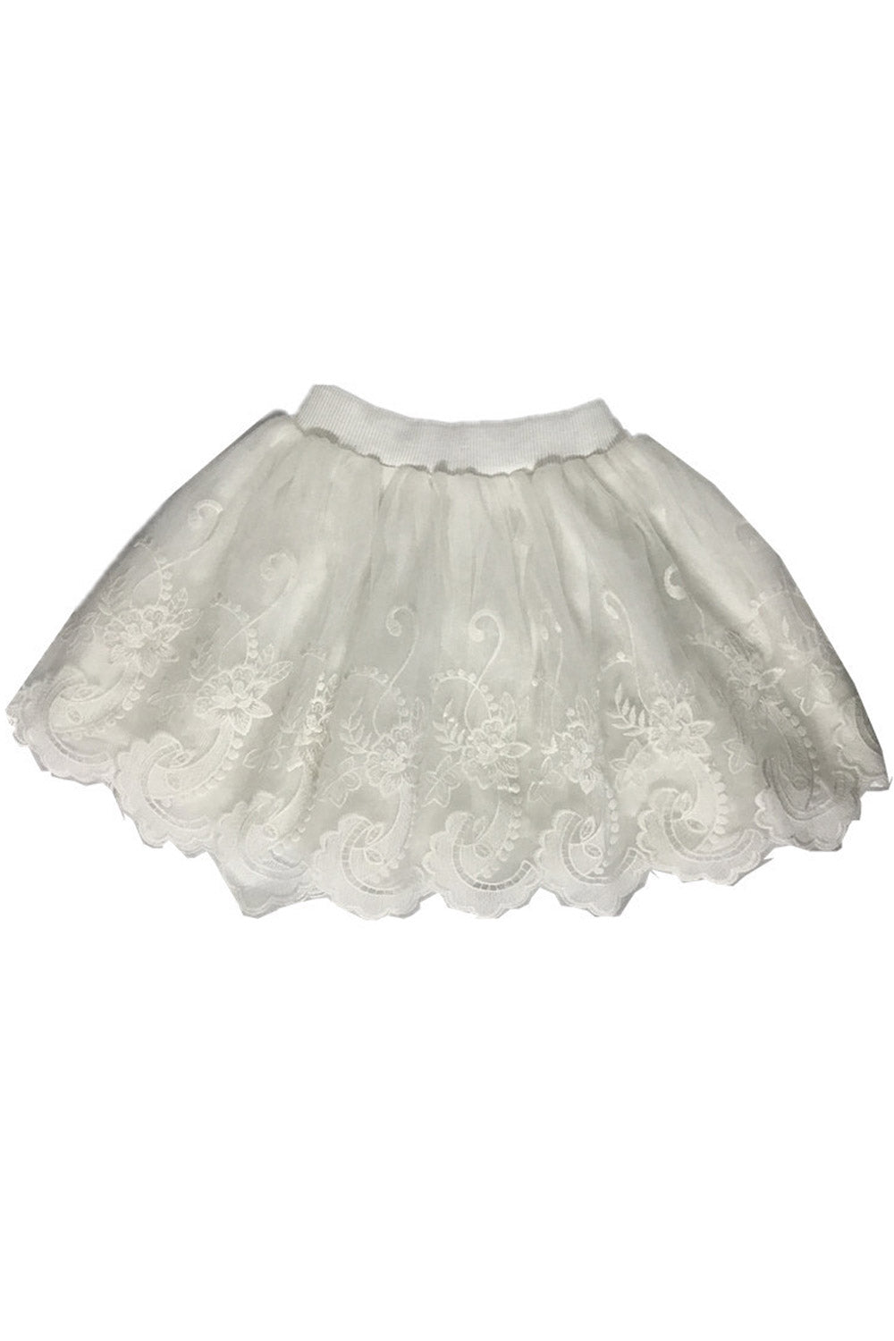 Kids Girls Crochet Lace Elastic Waist Skirt