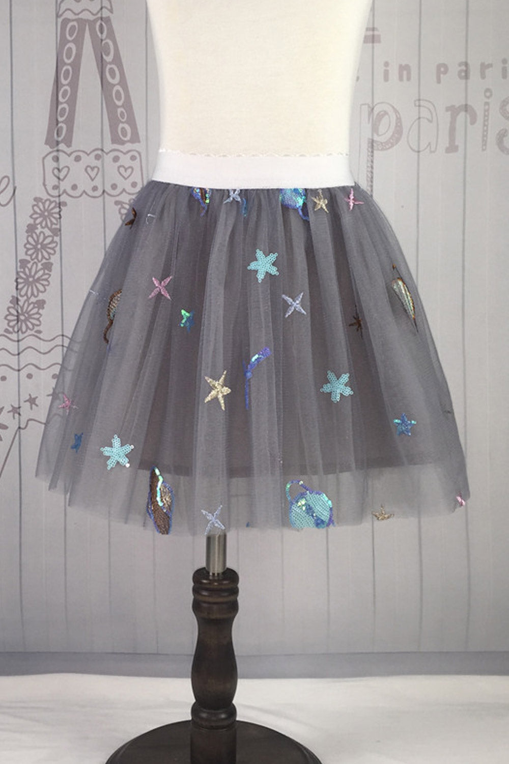 Kids Girls Star Lace Beautiful Fluffy Skirt