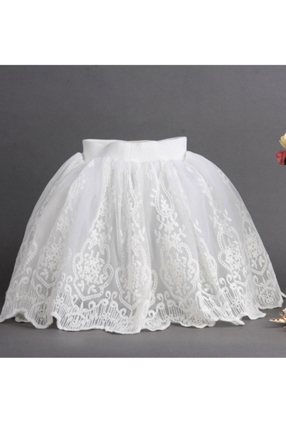 Kids Girls Crochet Lace Elasticated Summer Skirt