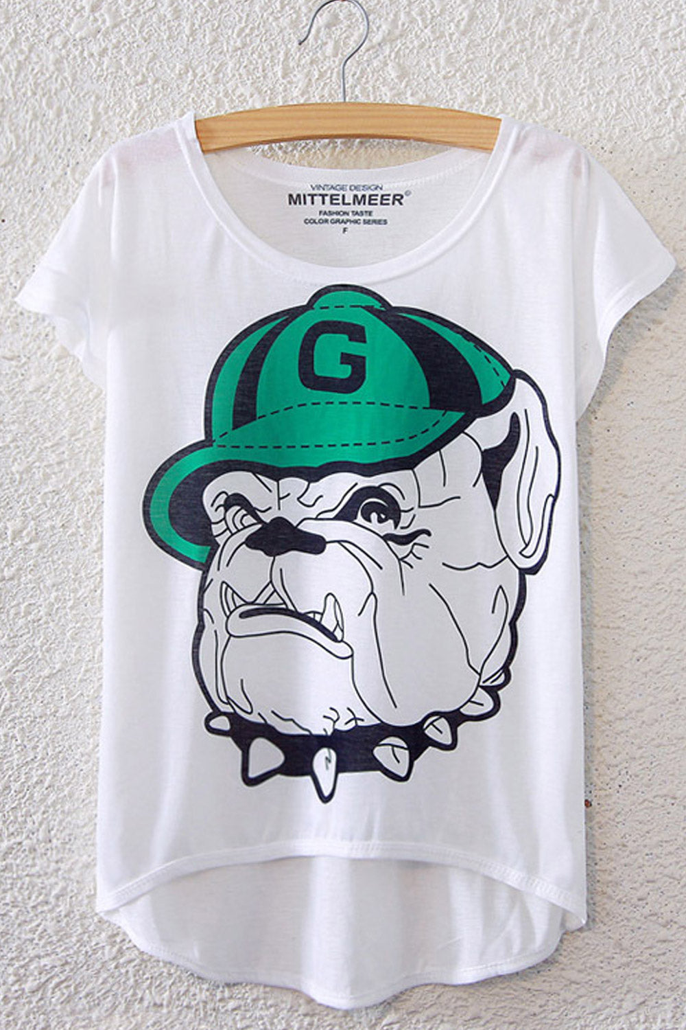 Women Cartoon Design Loose Irregular T-Shirt
