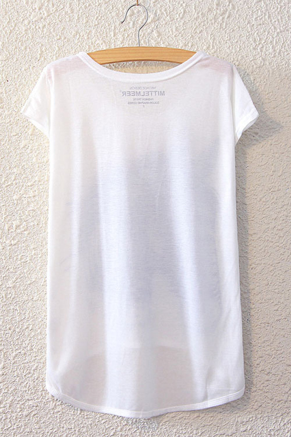 Women Horse Printed High Low Hem T-Shirt