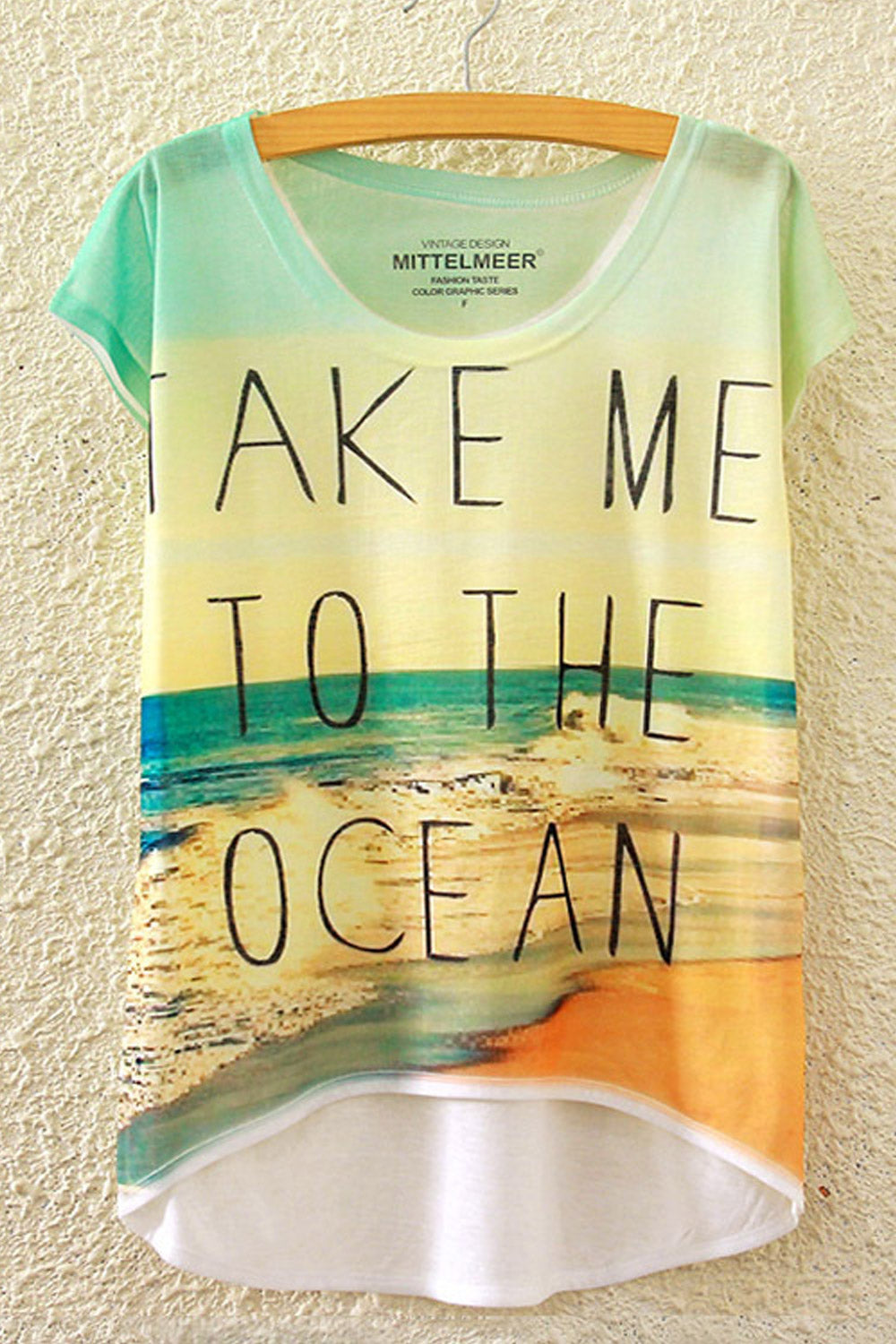 Women Loose Irregular Hem Summer Casual T-Shirt