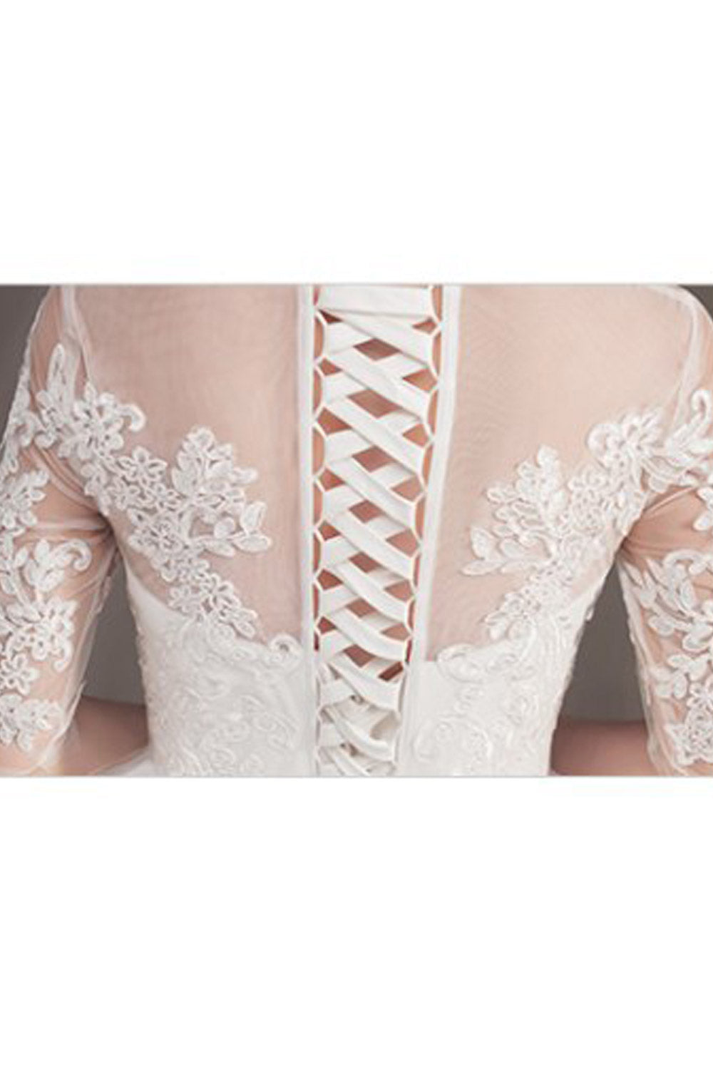 Women Round Neck Ball Gown Beautiful Wedding Dress