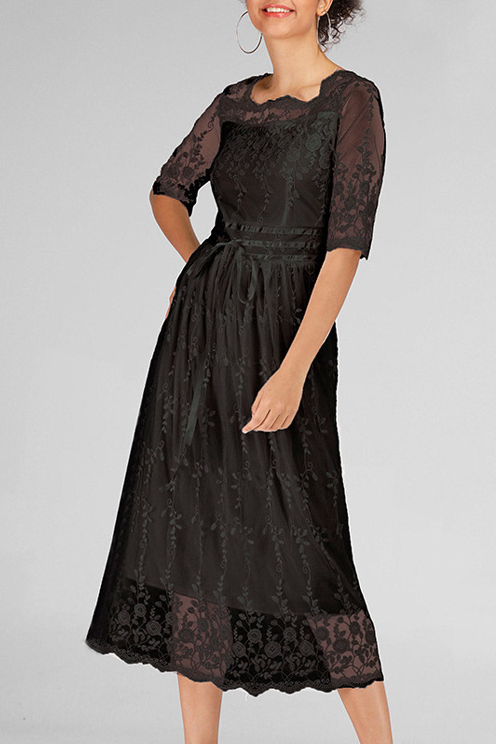 Women Summer Flower Lace Holiday Dress