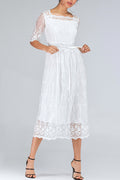 Women Summer Flower Lace Holiday Dress