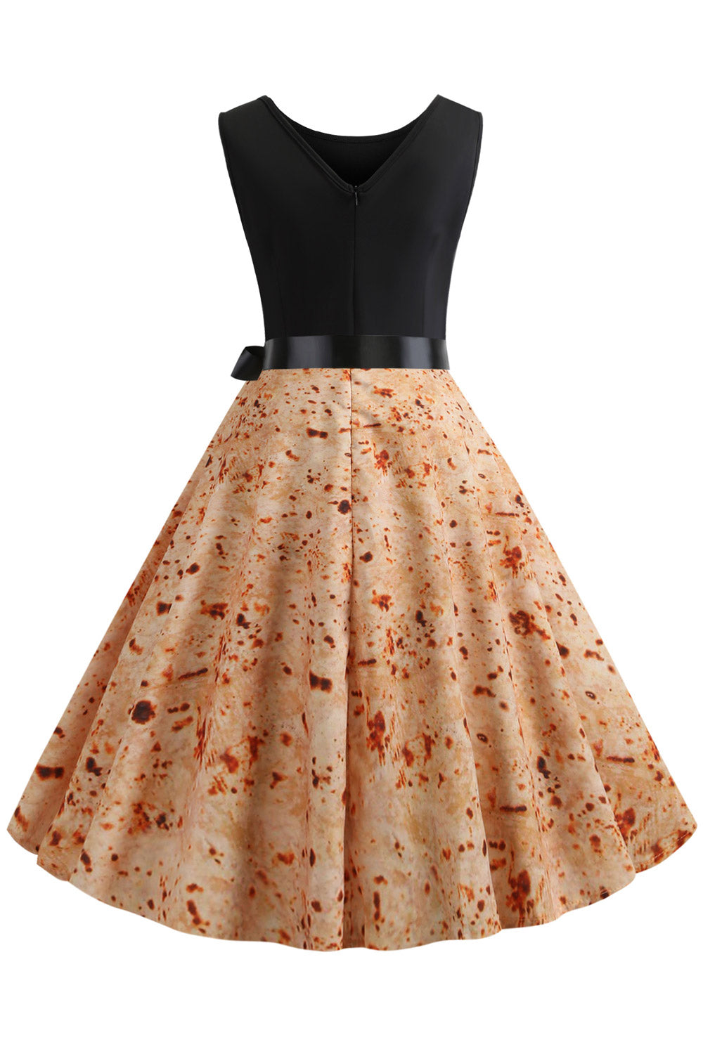 Women Slim Sleeveless Printed Swing Summer Dress