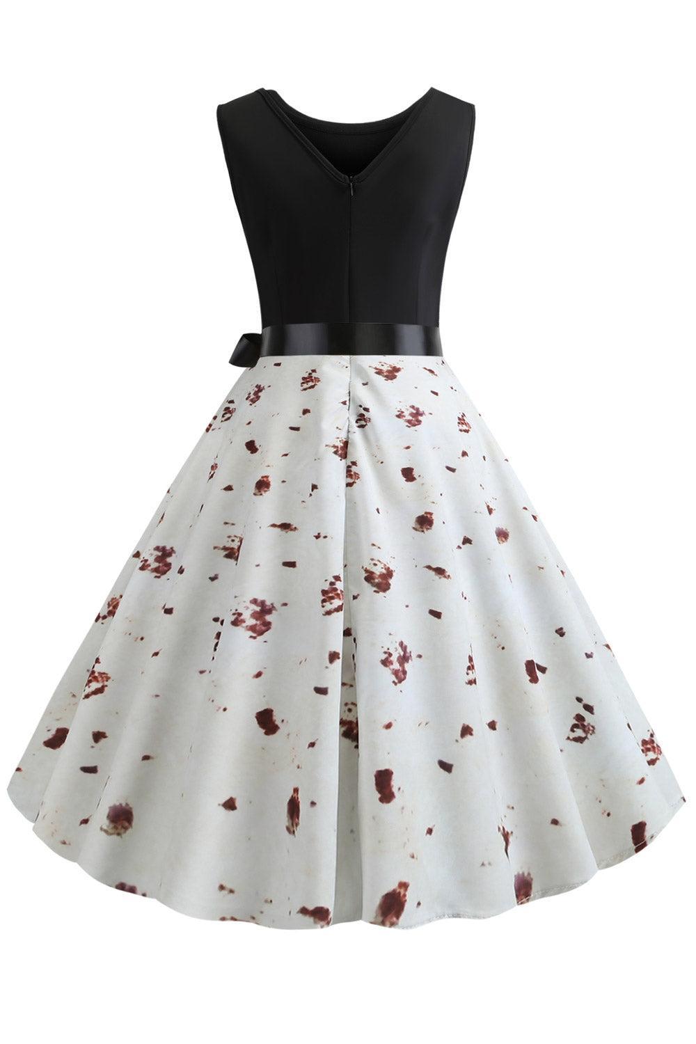 Women Slim Sleeveless Printed Swing Summer Dress