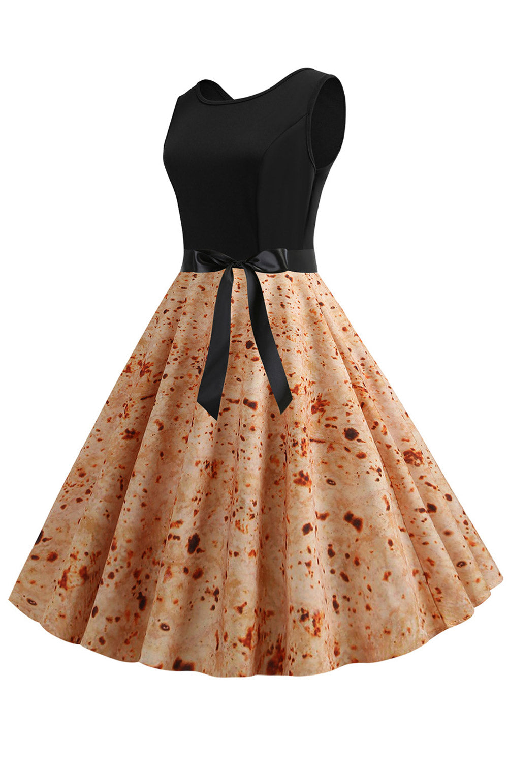 Women Slim Sleeveless Printed Swing Summer Dress