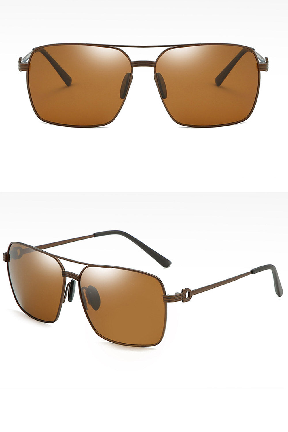 Men Square Polarized Metal Sunglass