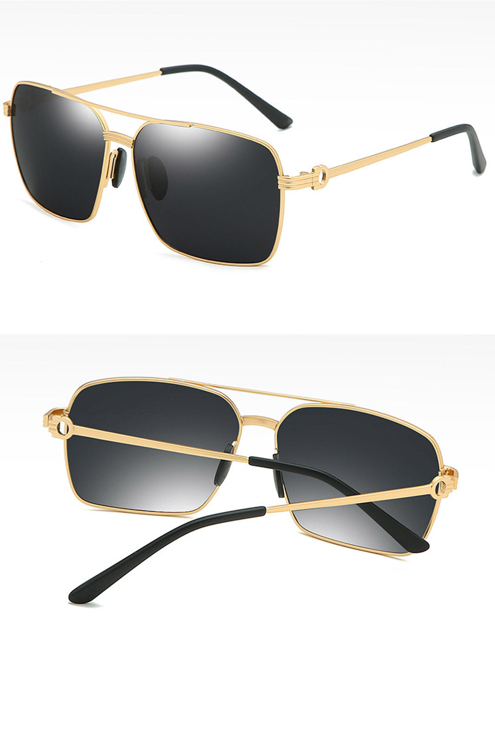 Men Square Polarized Metal Sunglass