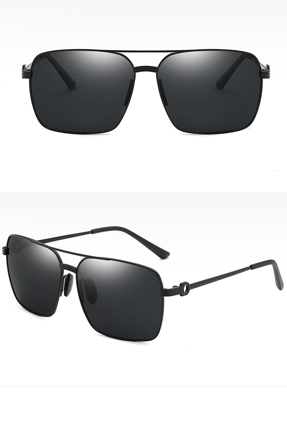 Men Square Polarized Metal Sunglass