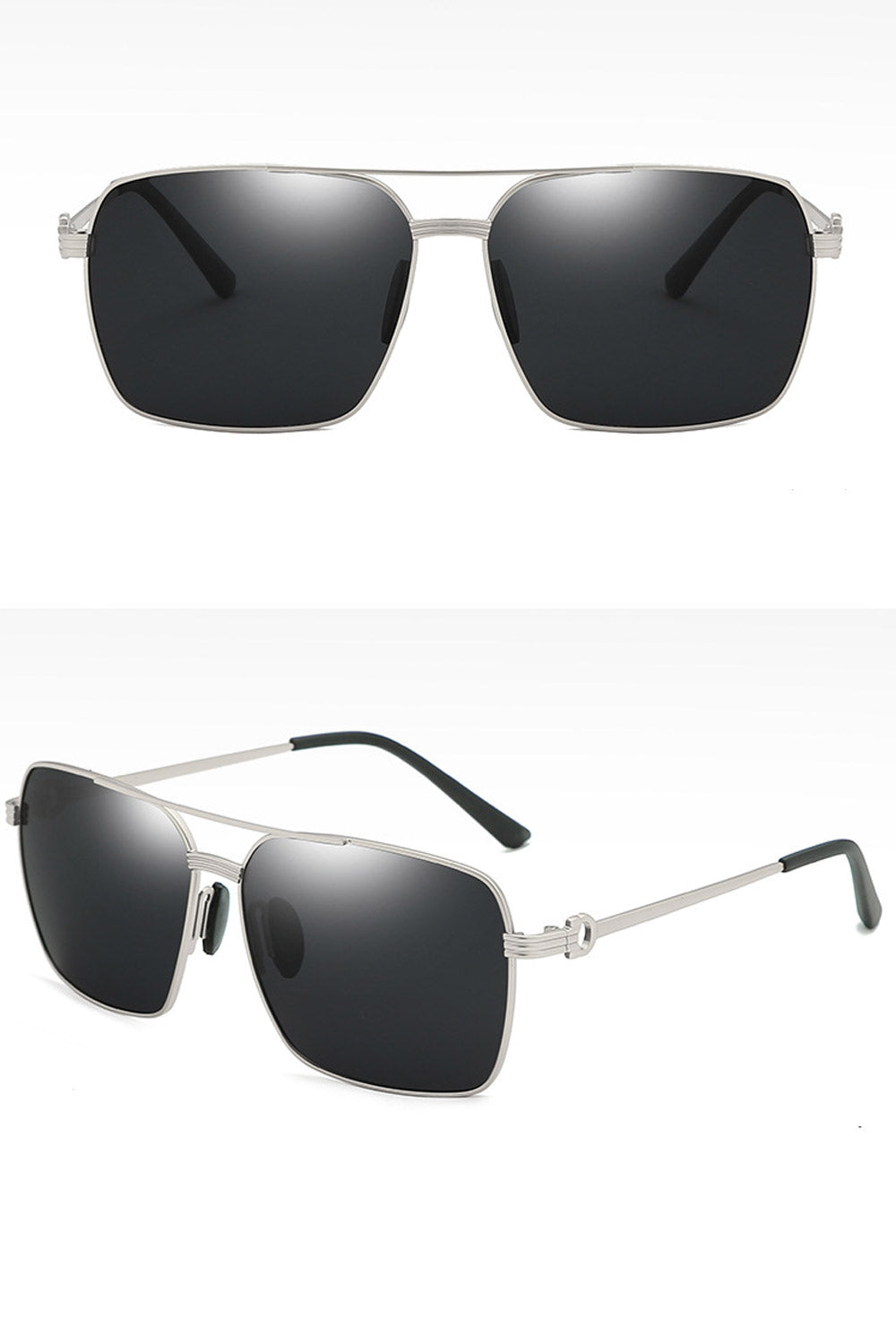 Men Square Polarized Metal Sunglass