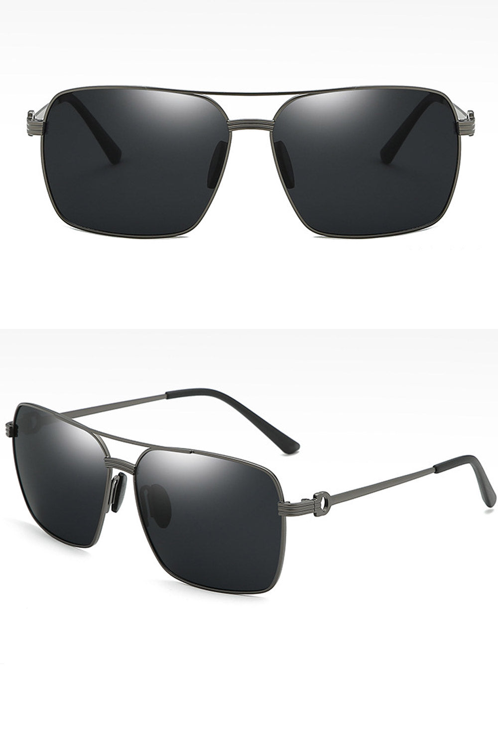 Men Square Polarized Metal Sunglass