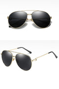 Men Round Metal Frame Polarized Sunglass