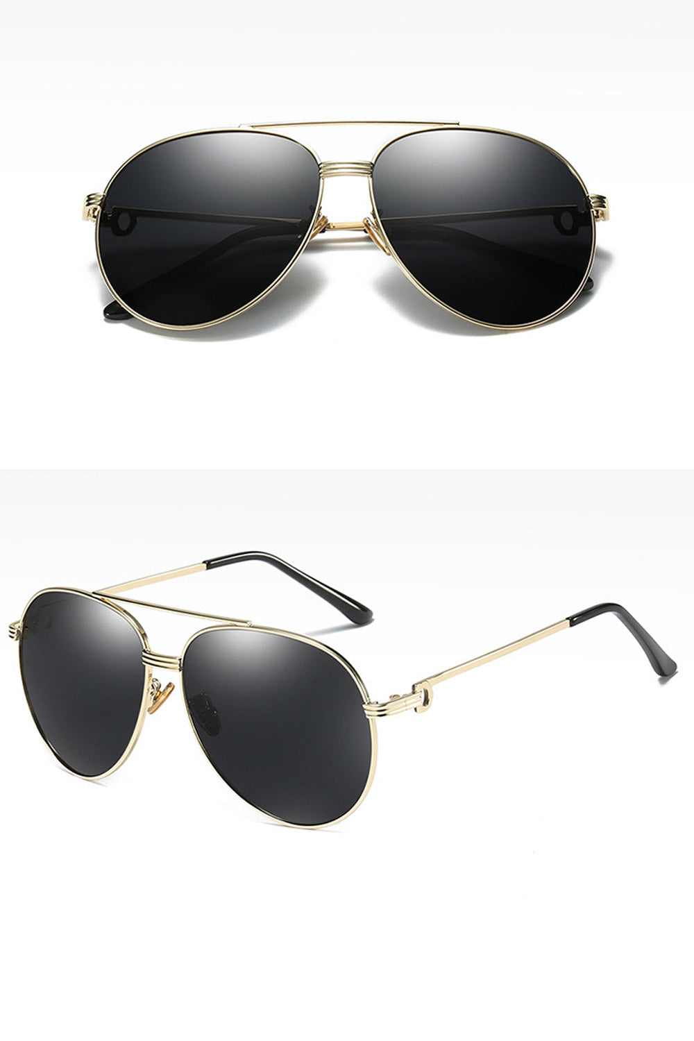 Men Round Metal Frame Polarized Sunglass