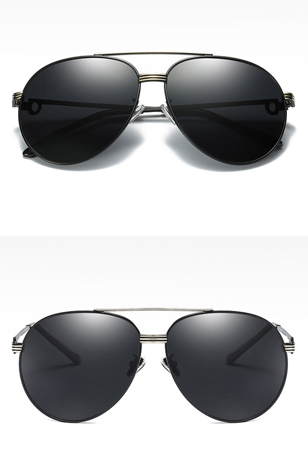 Men Round Metal Frame Polarized Sunglass