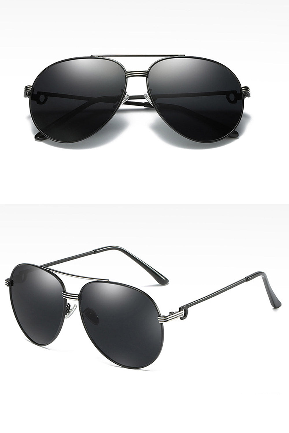 Men Round Metal Frame Polarized Sunglass