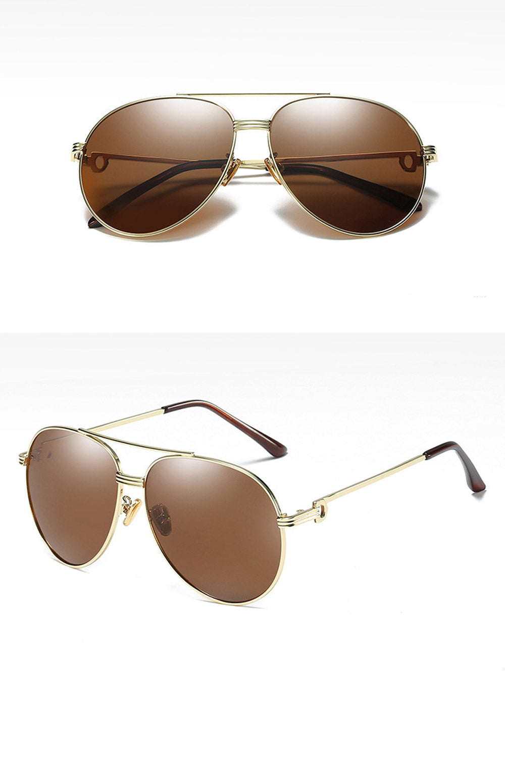 Men Round Metal Frame Polarized Sunglass